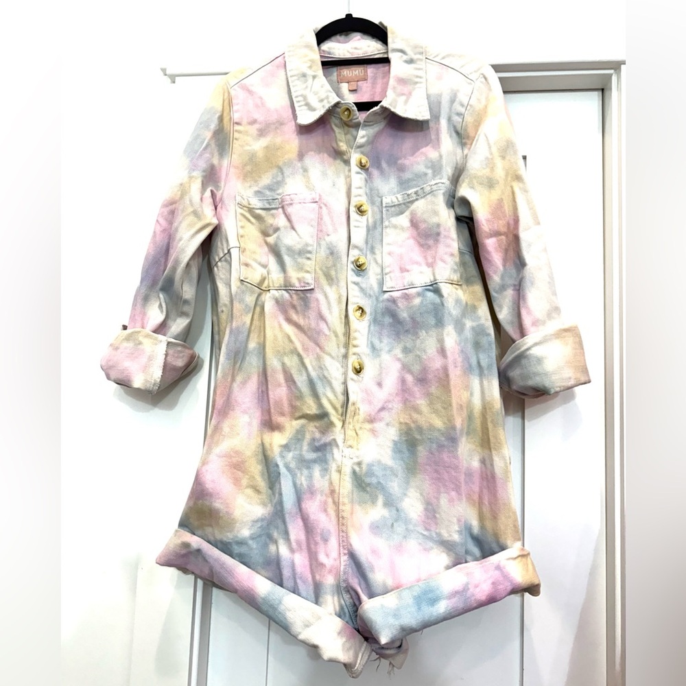Show Me Your MuMu Multicolor Tie-Dye Jean Jacket